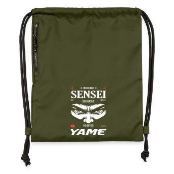 Sensei Evil Eye – Yame Design - Gymsac made from recycled material - military green - Front