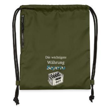 The most important currency of Bavaria - Gymsac made from recycled material - military green - Front