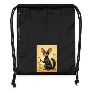 Aye-Aye Nighttime trickster of Madagascar, wide e - Gymsac made from recycled material - black - Front