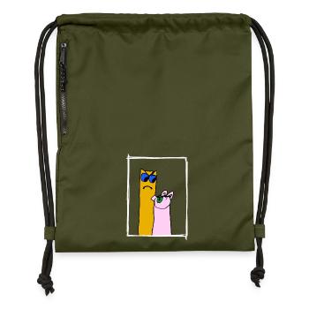 Pig vs French Frieze - Gymsac made from recycled material - military green - Front