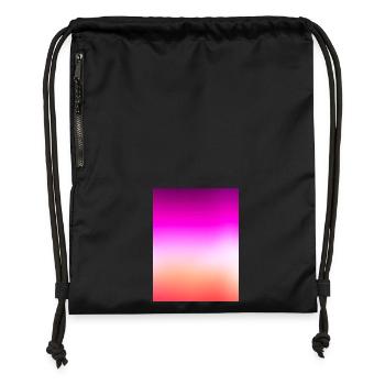 Strahlender Pastell-Sonnenuntergangsgradient - Turnbeutel aus Recycling-Material - Schwarz - Vorne