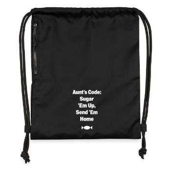Aunt's Code Sugar Em Up - Gymsac made from recycled material - military green - Front