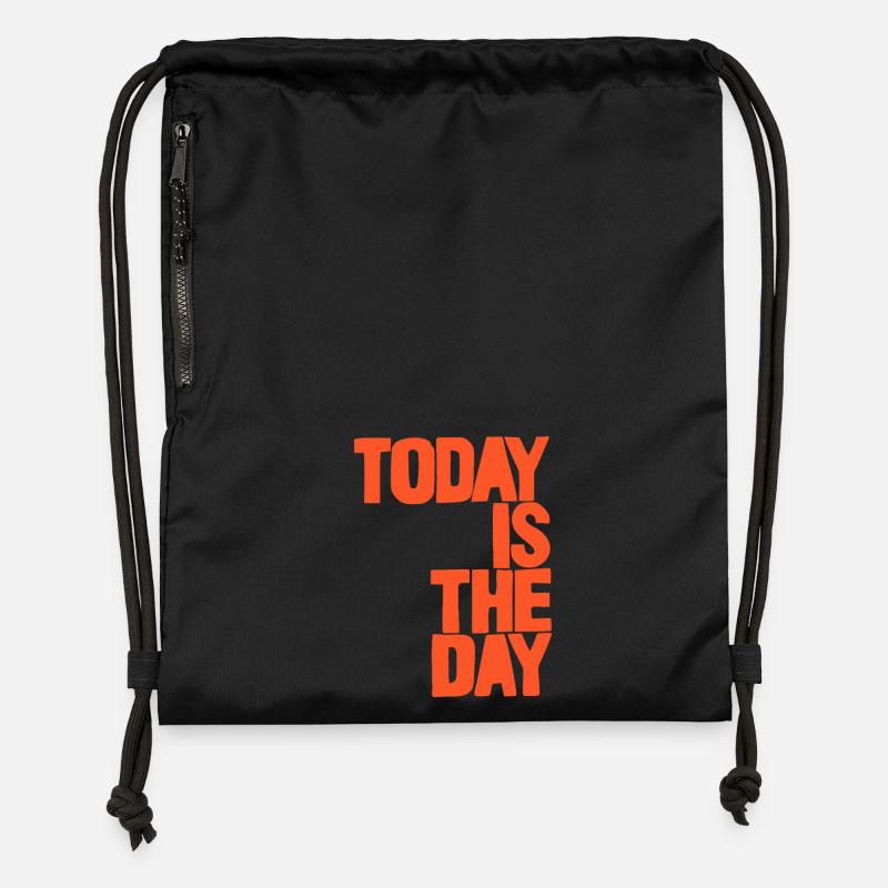 Aujourd’hui est le jour - Sac à cordon en polyester recyclé - noir