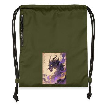 Amethysts Zepter: Qilin Zijin – Königliche Aura - Turnbeutel aus Recycling-Material - military Green - Vorne