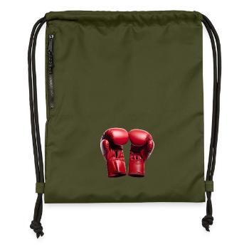 Boxing requires training and discipline - Gymsac made from recycled material - military green - Front
