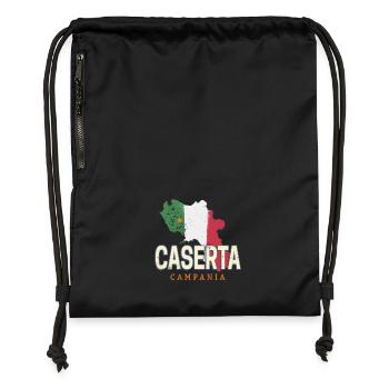 Caserte Italie Rétro Campanie Carte Murale Vintage - Sac à cordon en polyester recyclé - noir - Devant
