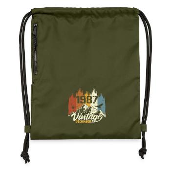 Geburtstagsgeschenk geboren im Dezember 1987 - Turnbeutel aus Recycling-Material - military Green - Vorne