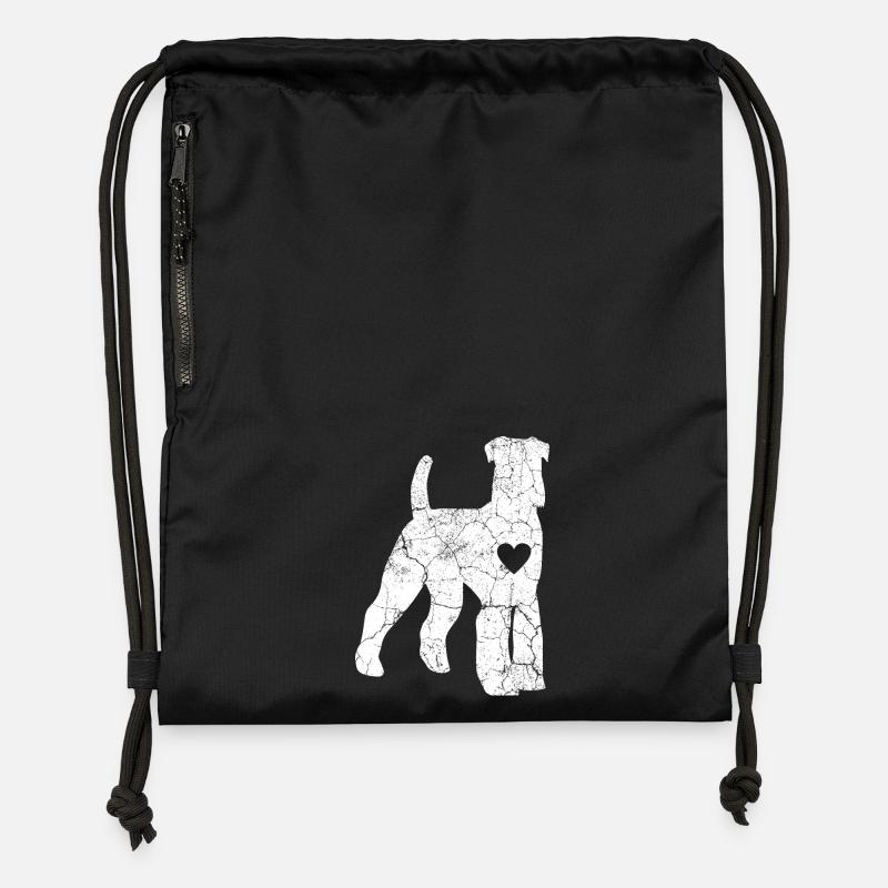 Chien Schnauzer - Sac à cordon en polyester recyclé - noir