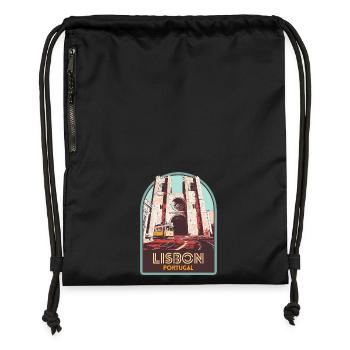 Lisbon, beautiful city Portugal cathedral tram - Gymsac made from recycled material - black - Front