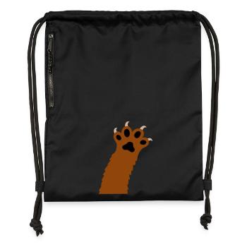 Katzen Klauen Pfoten Tatzen Krallen Silhouette - Turnbeutel aus Recycling-Material - Schwarz - Vorne