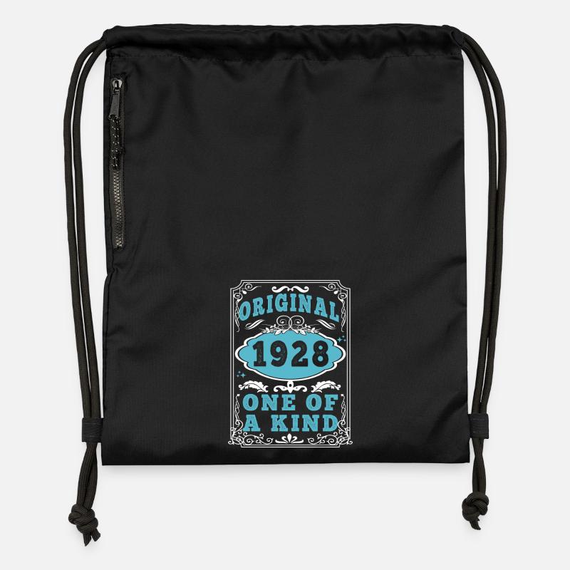 Original 1928 Vintage retro. Tshirt anniversaire 2 - Sac à cordon en polyester recyclé - noir