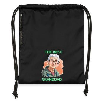 The best grandfather - Gymsac made from recycled material - black - Front
