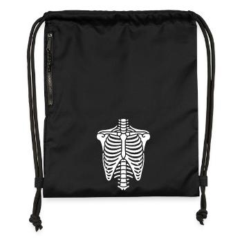 Cage thoracique, squelette, thorax et côtes, os - Sac à cordon en polyester recyclé - military green - Devant