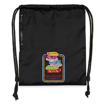 Retro Boardgamer for life - Gymsac made from recycled material - black - Front