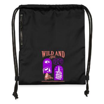 Wild and Free - Gymsac made from recycled material - black - Front