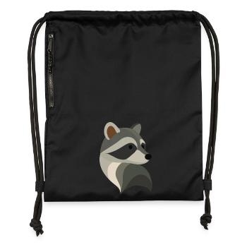 Playful Raccoon – Cute Animal Illustration - Gymsac made from recycled material - black - Front