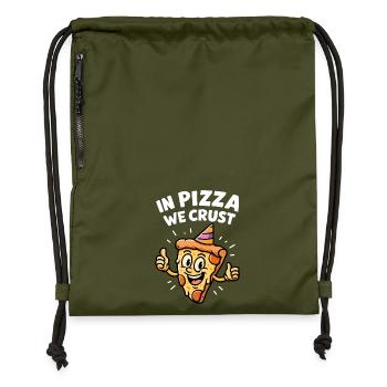 Lustiges Pizza Party Design - Turnbeutel aus Recycling-Material - military Green - Vorne