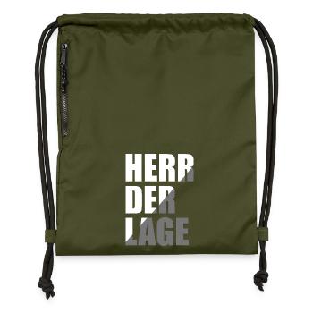 Herr der Lage - Turnbeutel aus Recycling-Material - military Green - Vorne