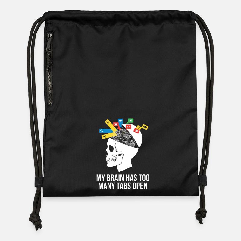 Tabs öffnen Schädelhirn Meme - Turnbeutel aus Recycling-Material - Schwarz