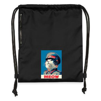 PopArt Katze - Turnbeutel aus Recycling-Material - Schwarz - Vorne