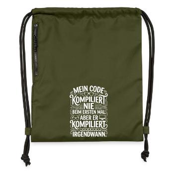 Mein Code Kompiliert Nicht Beim Ersten Mal - Turnbeutel aus Recycling-Material - military Green - Vorne