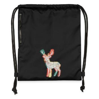 Zentangle Roebuck - Sac à cordon en polyester recyclé - noir - Devant