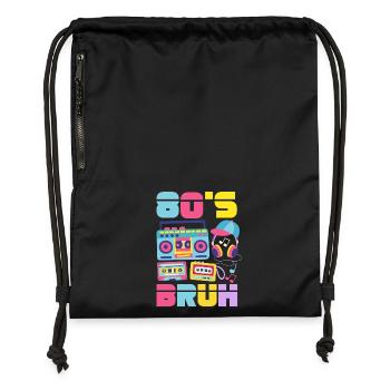 Retour rétro au design vintage des années 80 - Sac à cordon en polyester recyclé - noir - Devant