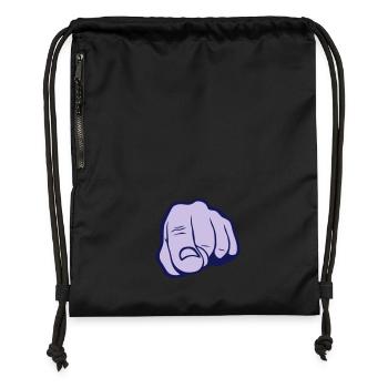 main doigt hand finger montre pointe 230 - Sac à cordon en polyester recyclé - noir - Devant
