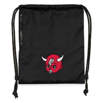 head face evil devil demon hell devil satan crawli - Gymsac made from recycled material - black - Front