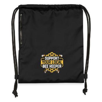 Support Your Local Bee Keeper Beekeeping Apiarist - Gymsac made from recycled material - black - Front