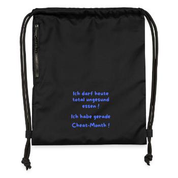 I Just Have Cheat Month - Gymsac made from recycled material - black - Front