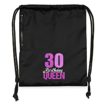 30 Years Old 30 Birthday Queen - Gymsac made from recycled material - black - Front