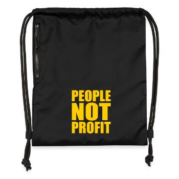 People not profit - Turnbeutel aus Recycling-Material - Schwarz - Vorne
