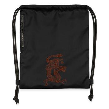 Roter japanischer Feuerdrache - Geschenk - Turnbeutel aus Recycling-Material - Schwarz - Vorne