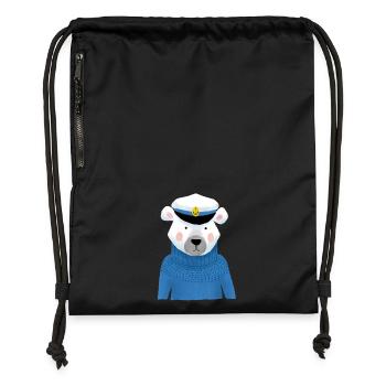 chien de mer - Sac à cordon en polyester recyclé - noir - Devant