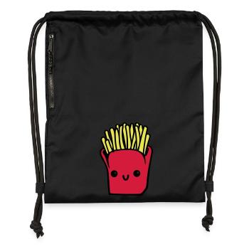 French fries - Gymsac made from recycled material - black - Front
