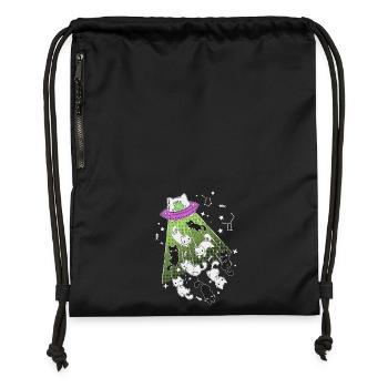 alien cats - Gymsac made from recycled material - black - Front