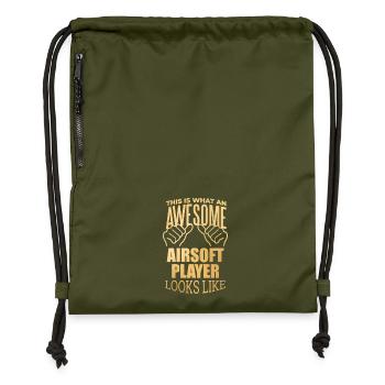 L’airsoft - Sac à cordon en polyester recyclé - military green - Devant