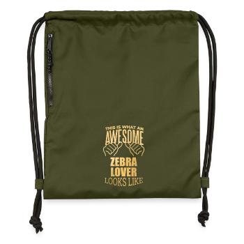 Zebra - Gymsac made from recycled material - military green - Front