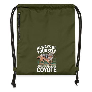 Coyote Animal Funny - Gymsac made from recycled material - military green - Front