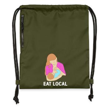 Maman croquante - Sac à cordon en polyester recyclé - military green - Devant