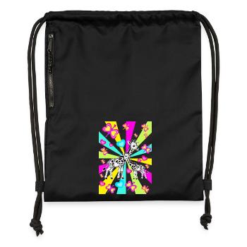 des années 80 Girafe Girafe Enfants Filles Garçons - Sac à cordon en polyester recyclé - noir - Devant