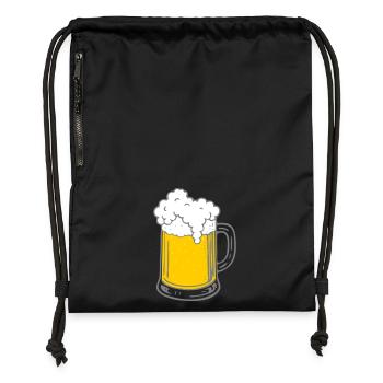 Bière - Sac à cordon en polyester recyclé - noir - Devant