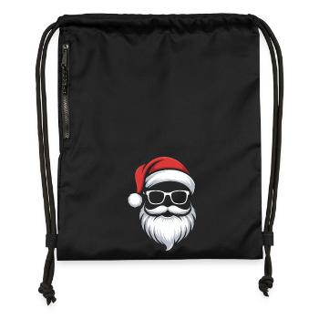 Christmas Santa with beard and glasses - Gymsac made from recycled material - black - Front