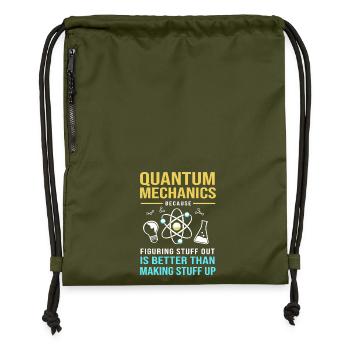 Quantenphysik Quantenmechanik Quantensprung - Turnbeutel aus Recycling-Material - military Green - Vorne