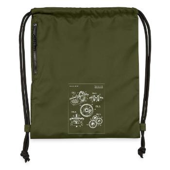 Vintage Gearwork Bauplan - Turnbeutel aus Recycling-Material - military Green - Vorne