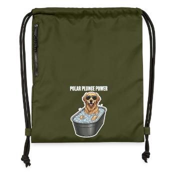 Eisbaden Hund Polar - Turnbeutel aus Recycling-Material - military Green - Vorne