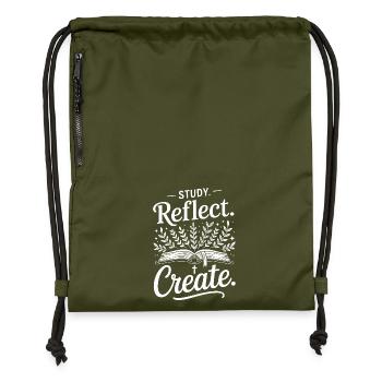 Étude Réflexion Création de Livres Botaniques - Sac à cordon en polyester recyclé - military green - Devant