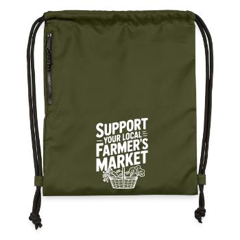 Support Your Local Farmer's Market - Gymsac made from recycled material - military green - Front