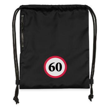 geschwindigkeitstafel_60 - Turnbeutel aus Recycling-Material - Schwarz - Vorne